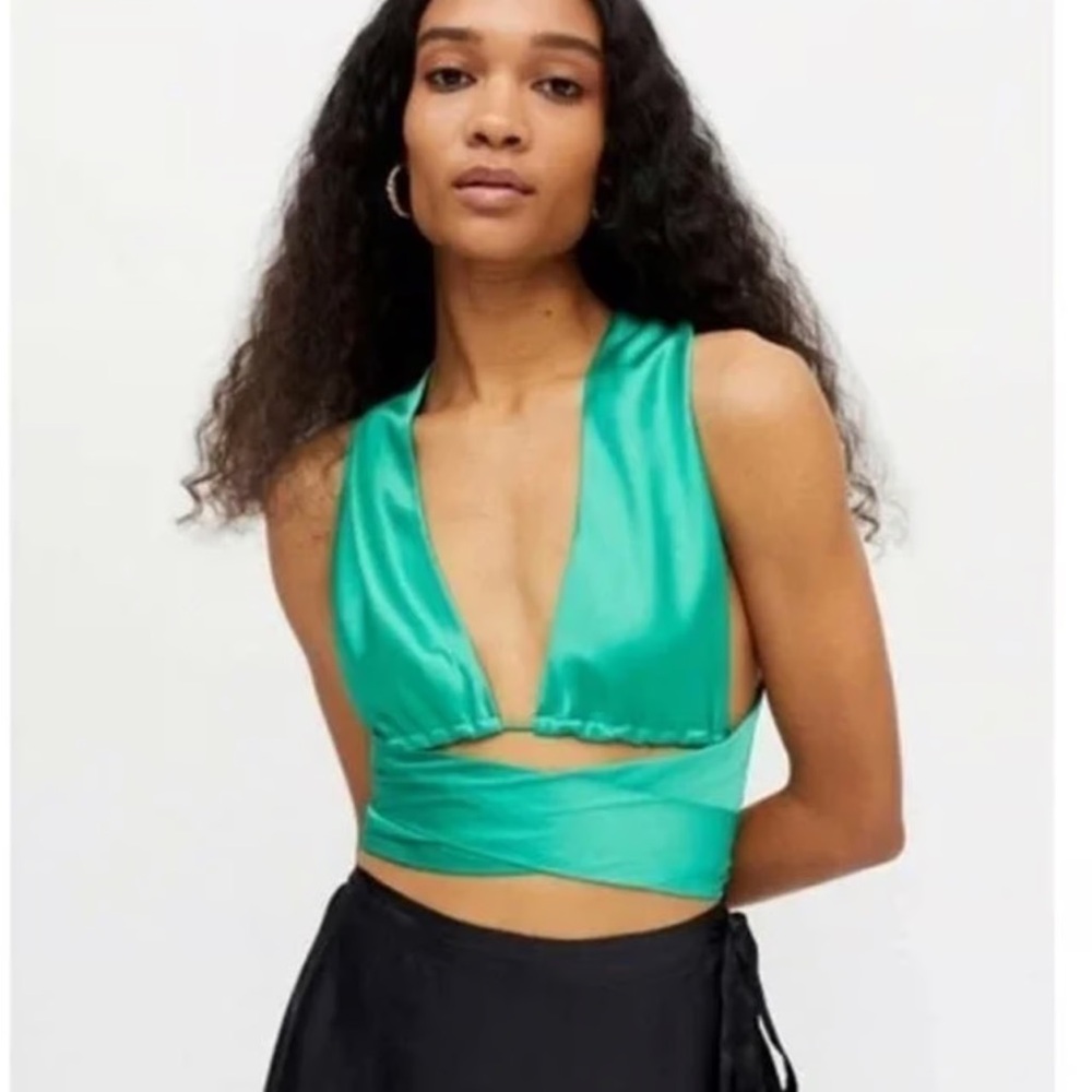 Lioness Green Saint Germain Wrap Top Size XS